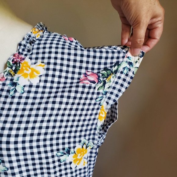 DR2 Daniel Rainn navy & white floral top M - Picture 5 of 13